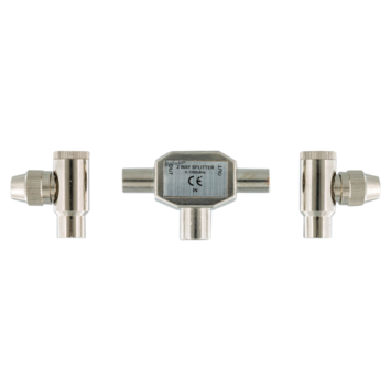 Q-Link coax splitter tv 2 male/female haaks