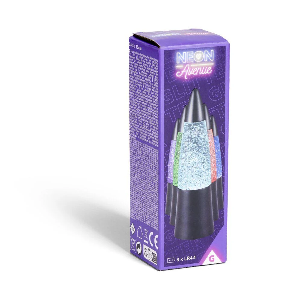 Mini lampe néon à paillettes H15cm