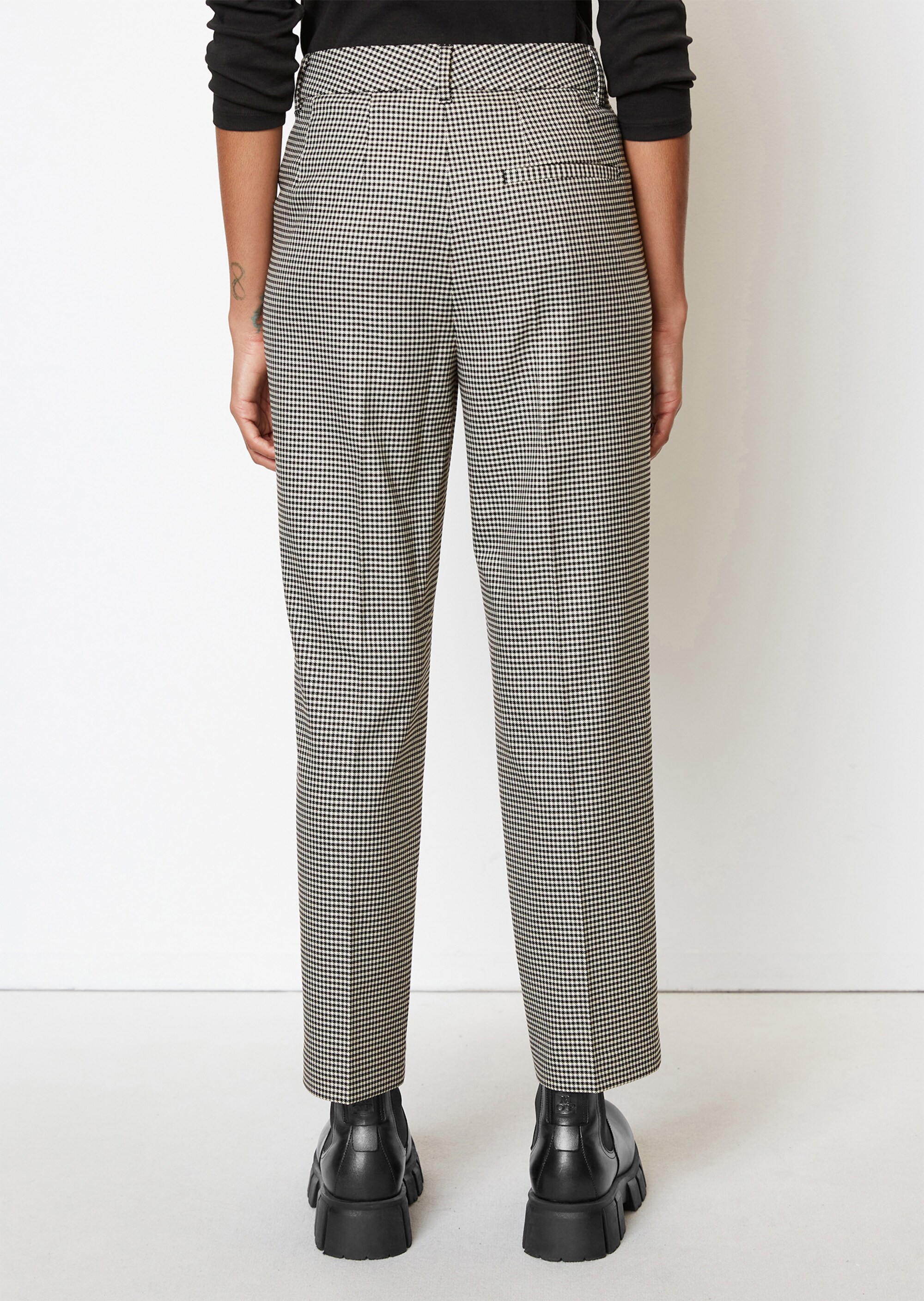Zigarettenhose slim croopedmit Vichy-Karo