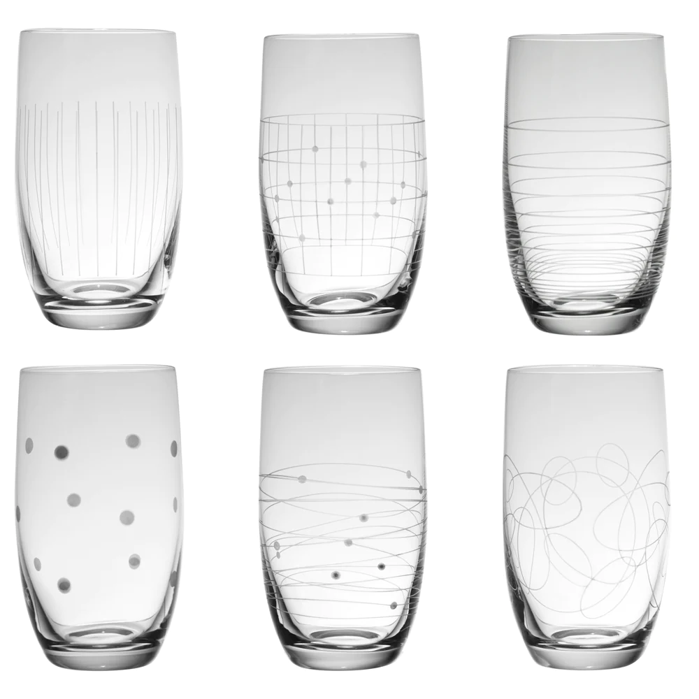 Boîte de 6 gobelets forme haute Graphik 33 cl Table passion