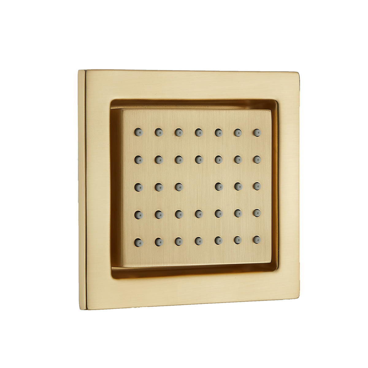 Saniclear Brass inbouw massage jet vierkant geborsteld messing - mat goud
