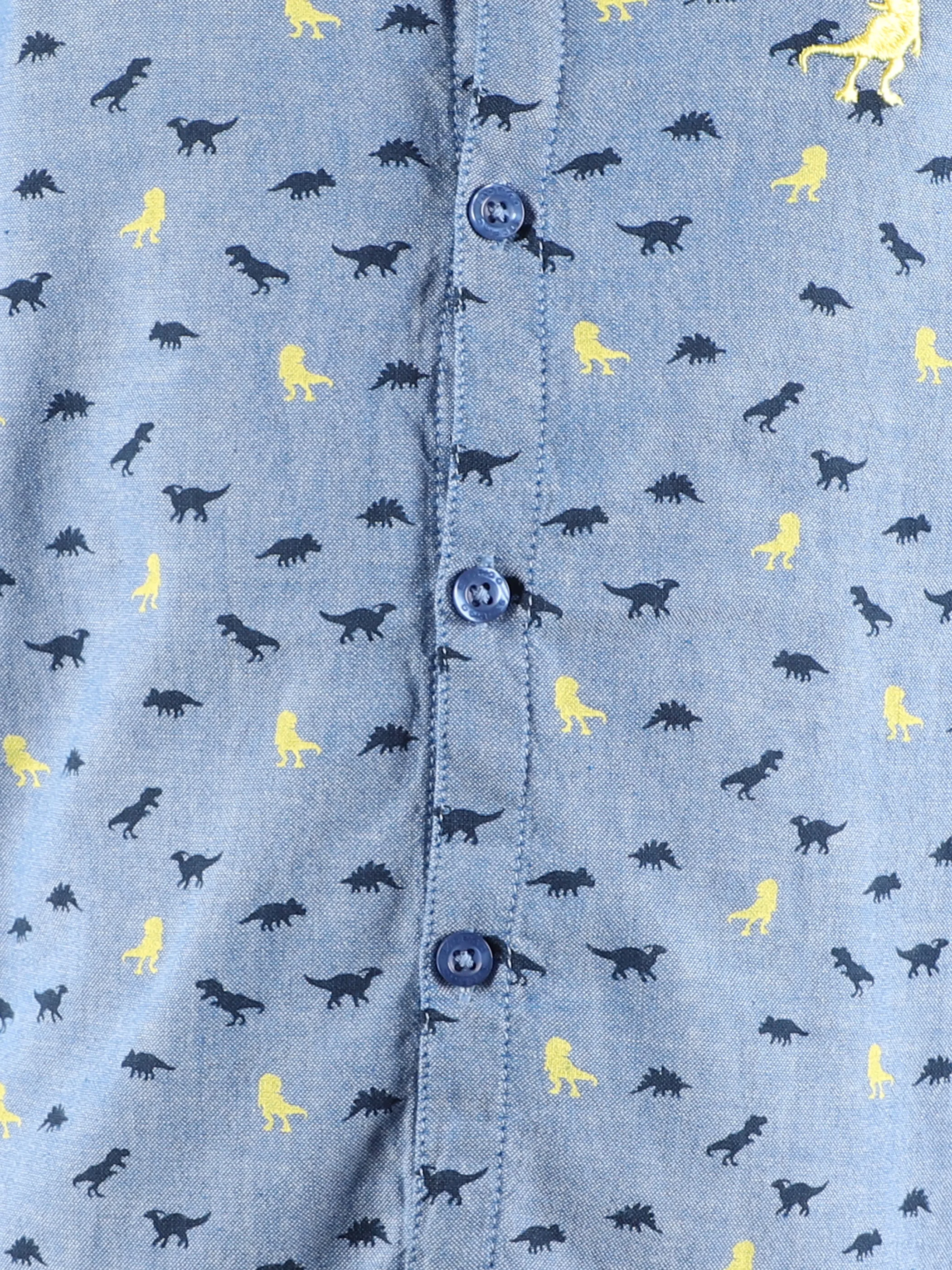 Jungen Freizeithemd mit Dino-Alloverprint