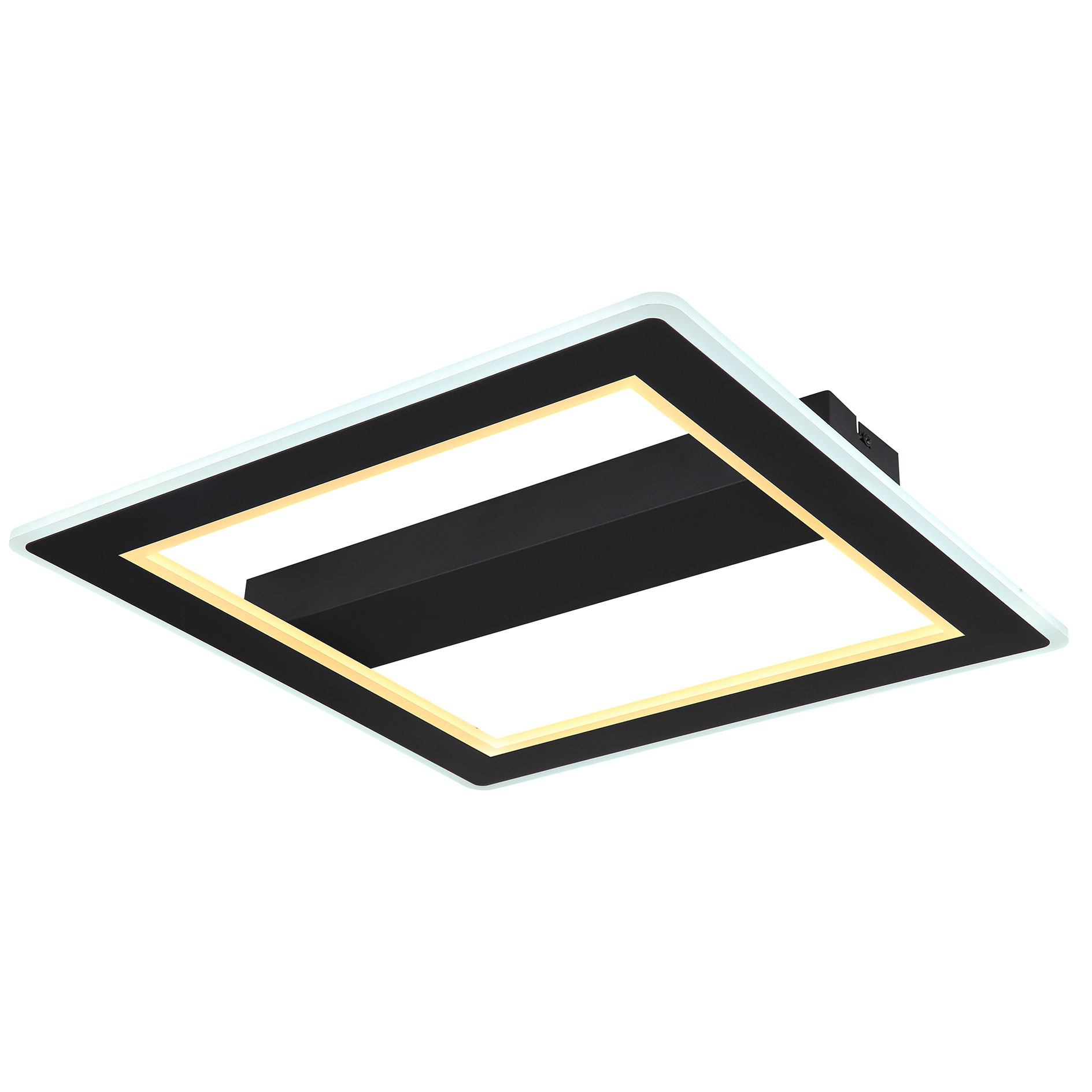 LAMPURA LED-Deckenleuchte - schwarz matt - 43x43 cm