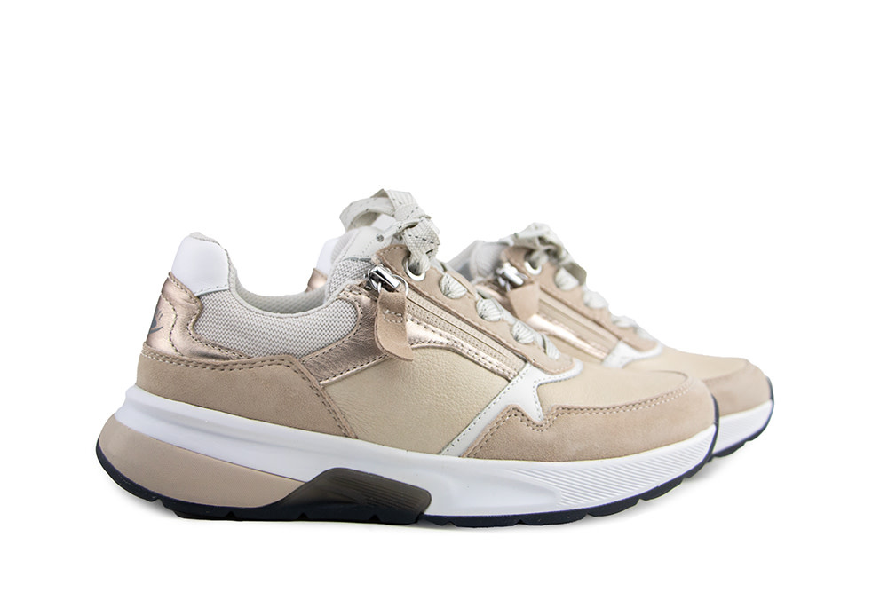 Gabor Rolling Soft Sneaker Leinen Oak Puder