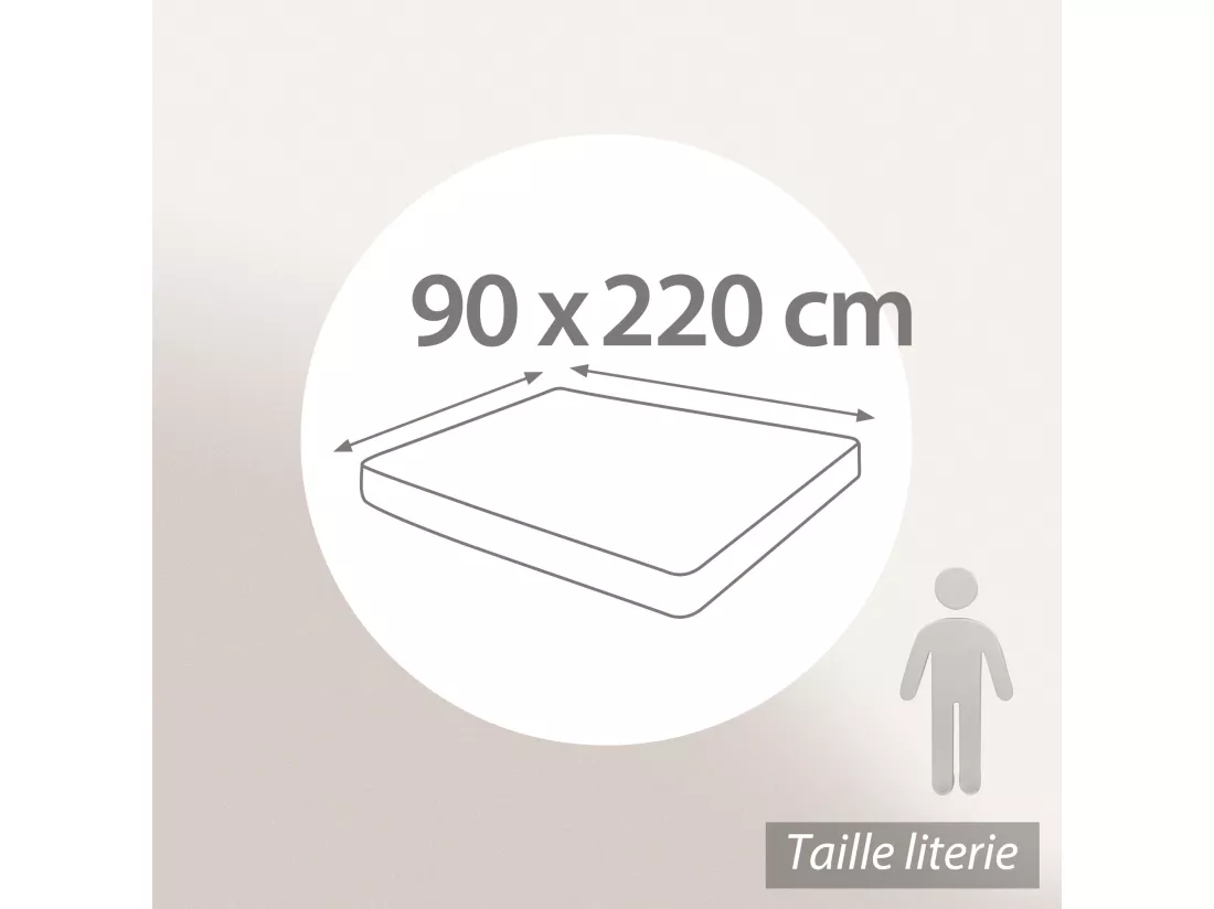 Drap housse uni 90x220 cm bonnet 50 cm coton ALTO rose macaron