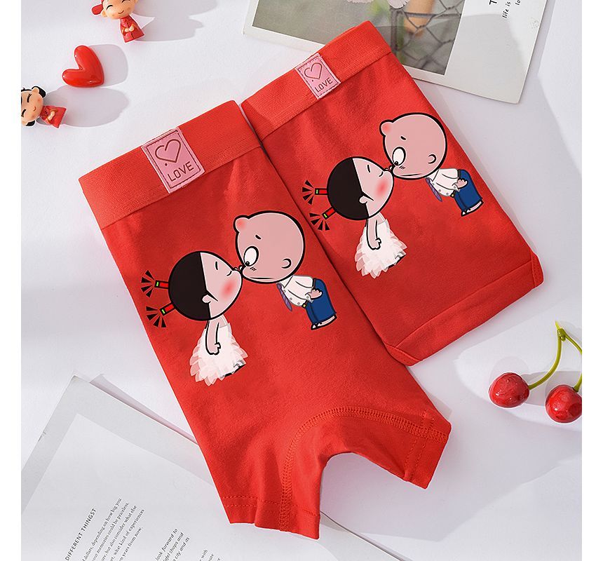 Pancherry - Matching set voor koppels: boxershorts met print + slipje