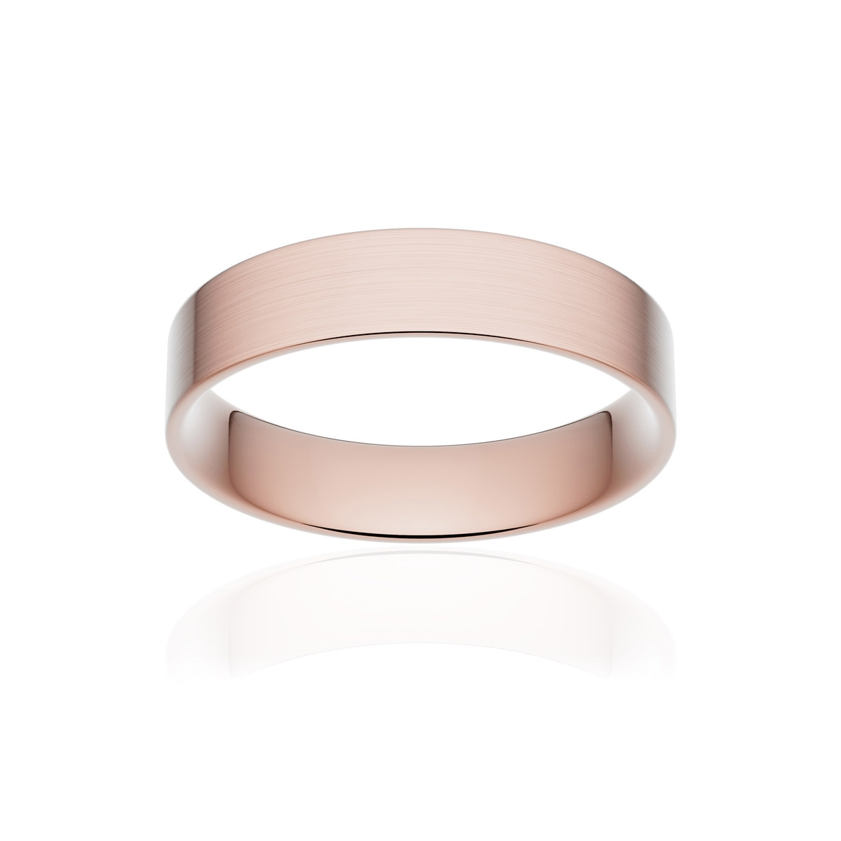 Alliance or 375 rose brossé ruban plat confort 4,5mm