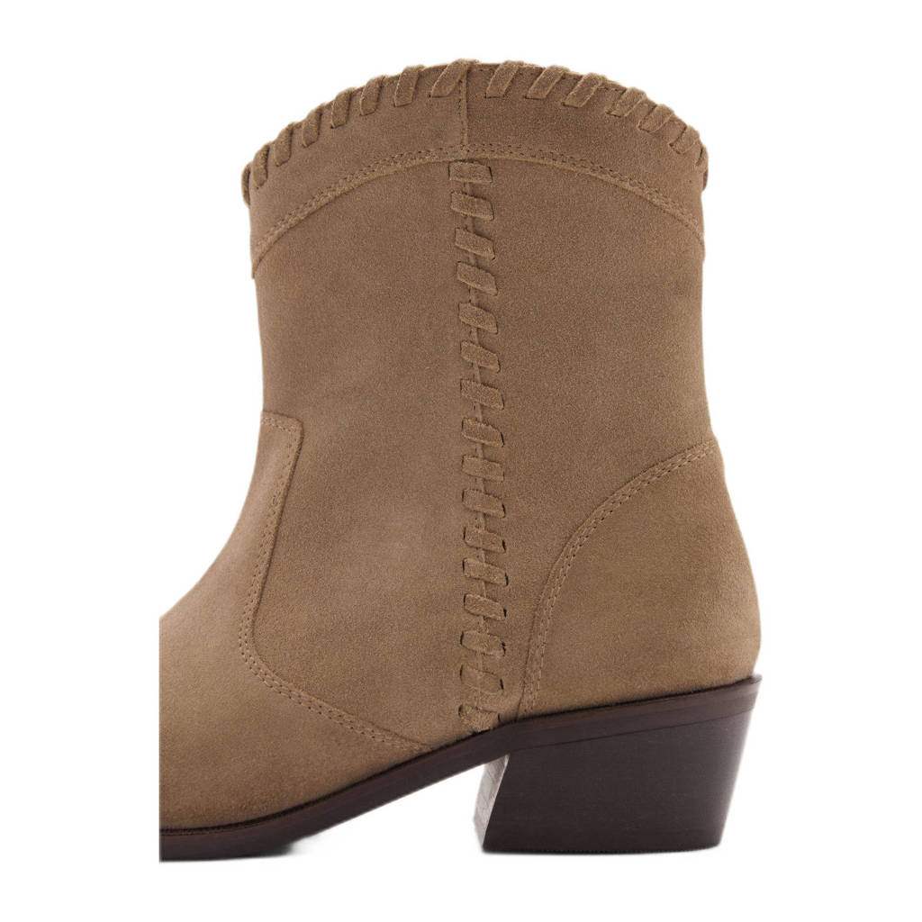 MANGO TEEN suède cowboylaarzen zand