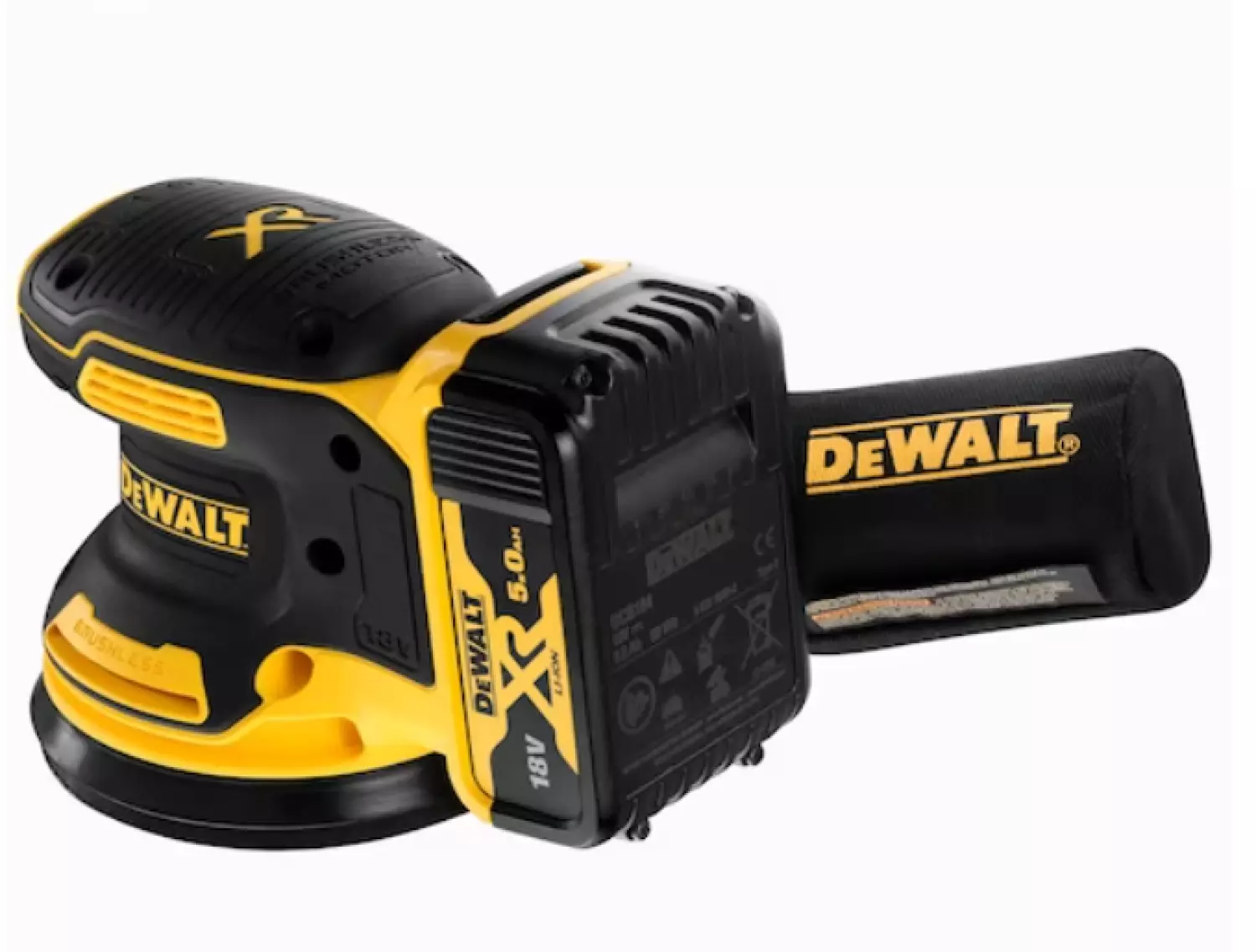 DeWALT DCW210P2 18V Li-ion Accu excenterschuurmachine set (2x 5.0Ah accu) - 125mm