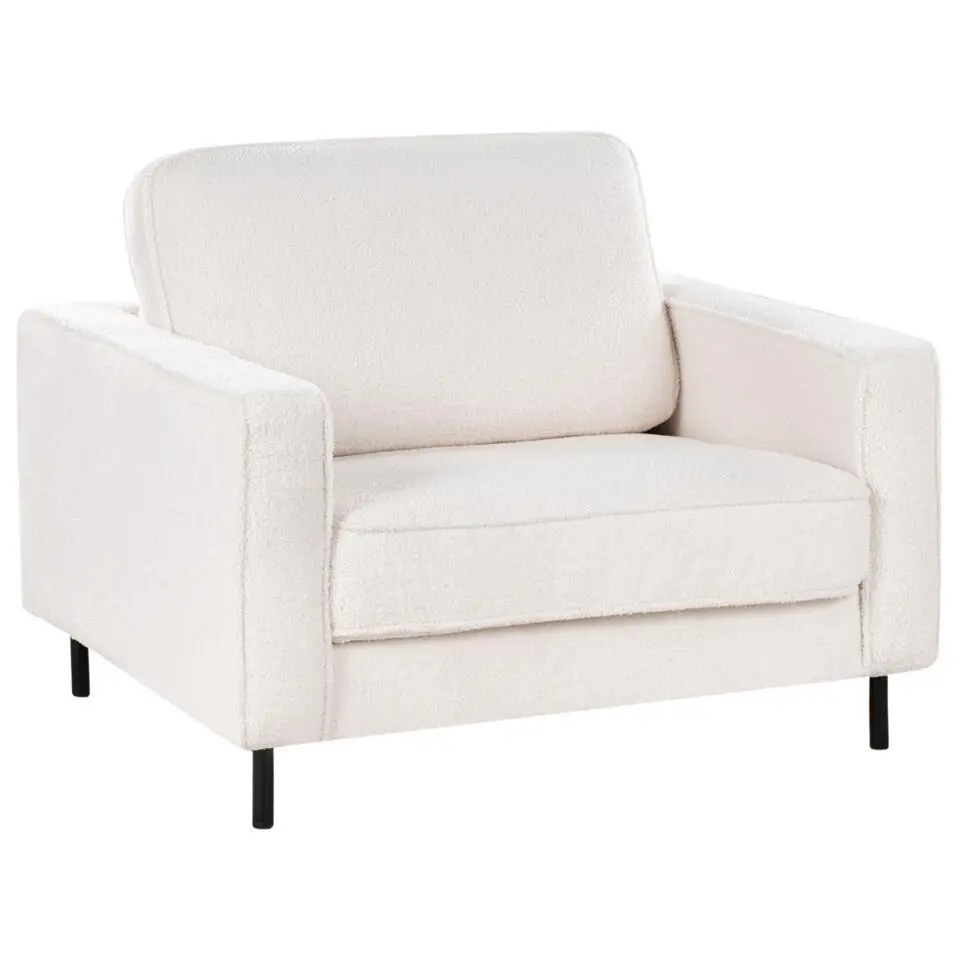 SAVALEN - Fauteuil - Wit - Bouclé