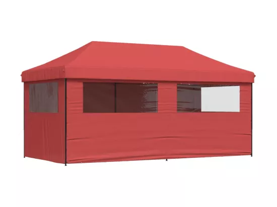 Tente de réception pliable escamotable avec 4 parois latérales