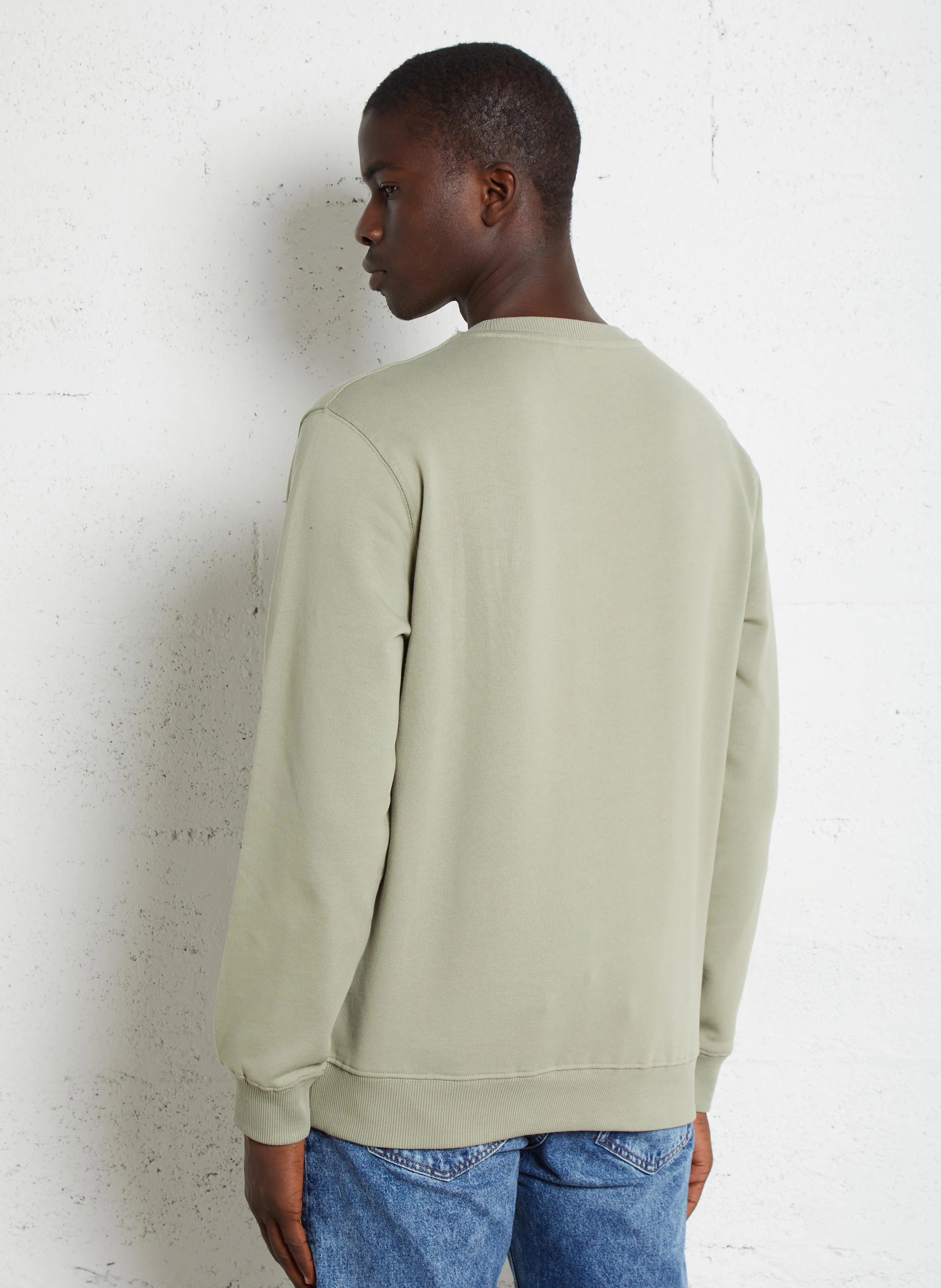 SAUL - Sweat col rond en coton | Vert