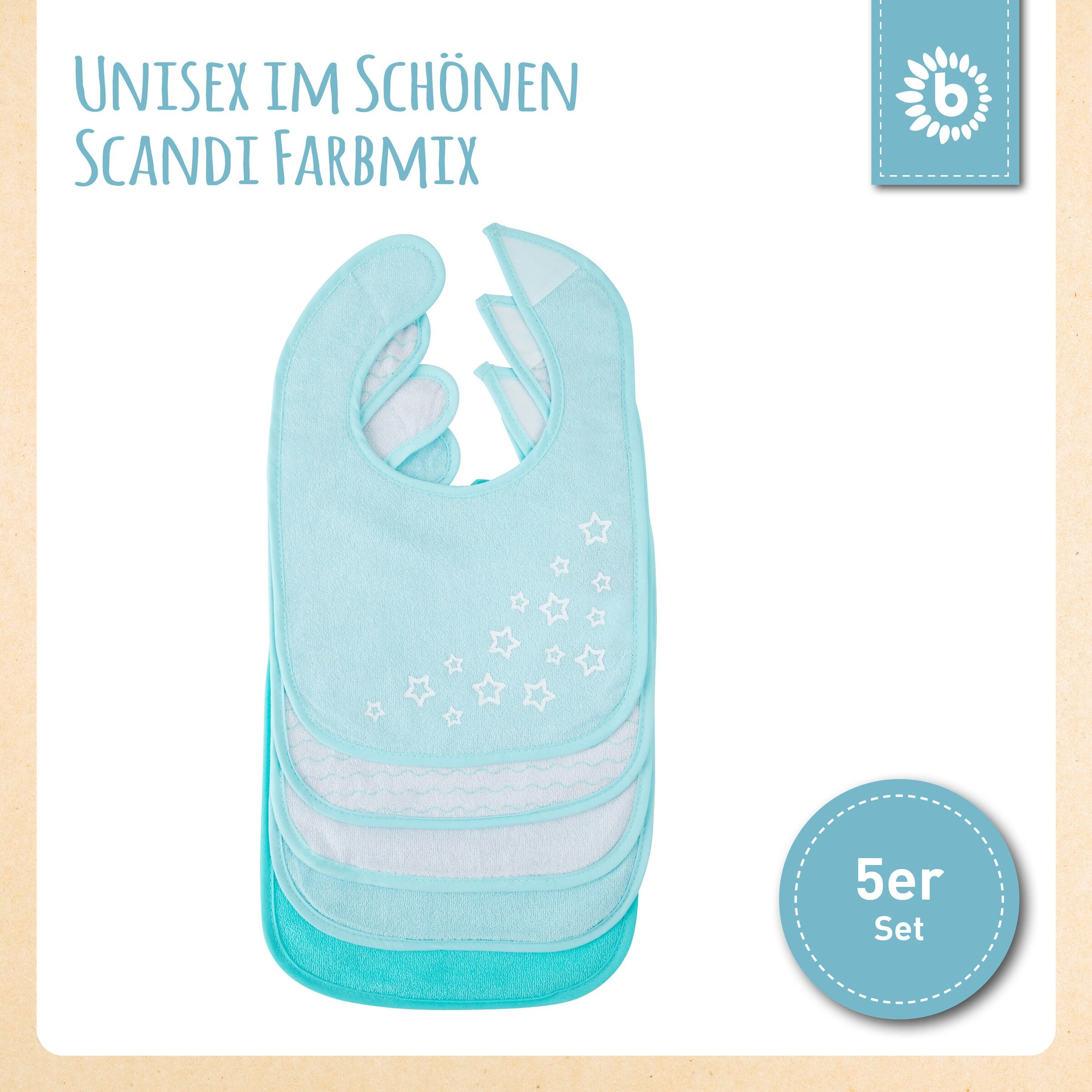 Bieco Lätzchen 5er Pack Türkis