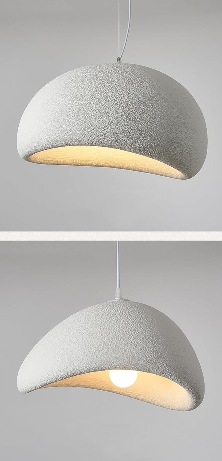 60CM Moderne Hängeleuchte für Esszimmer Küche Insel Licht Flur Restaurant Kronleuchter E27 Sockel Weißer Japanische Wabi-Sabi Stil Vogelnest Form Pendelleuchte Beleuchtung Leuchte
