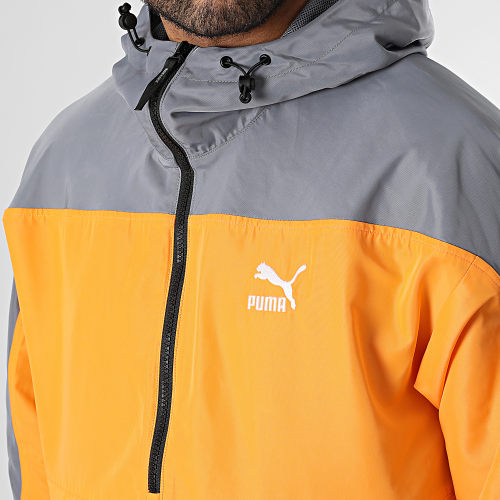 Veste Outdoor Capuche 538364 Orange Gris