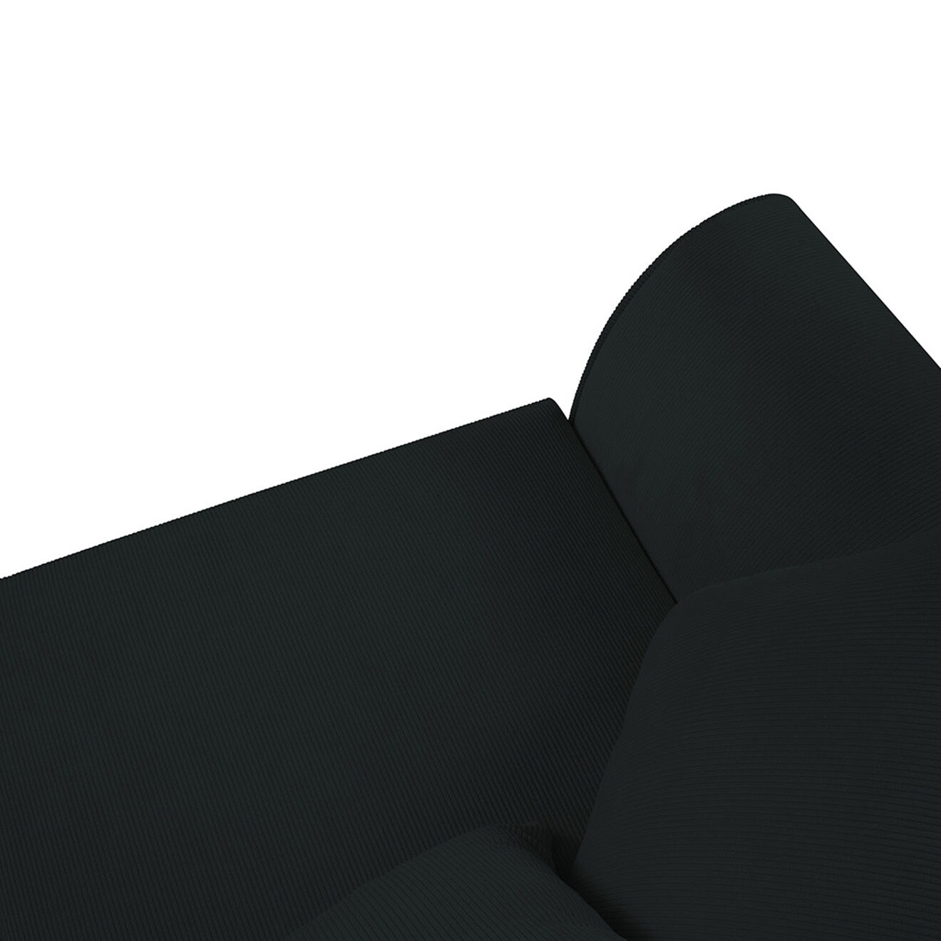 Mazzini Sofas Canapé Quince Velours côtelé 3 Places noir - 182x92x80 cm