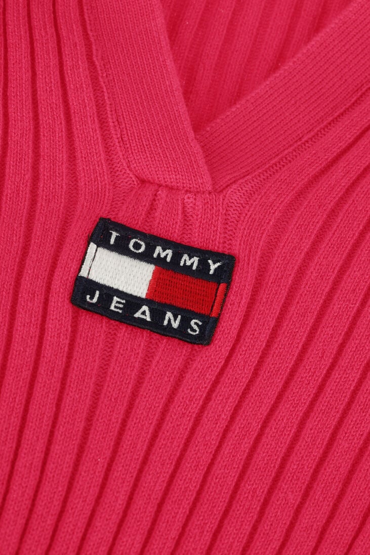 TOMMY JEANS roze tommy jeans mini jurk tjw collar badge sweater dress