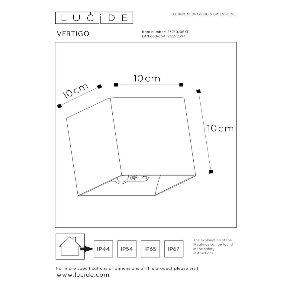 Lucide VERTIGO Wandlamp - Wit