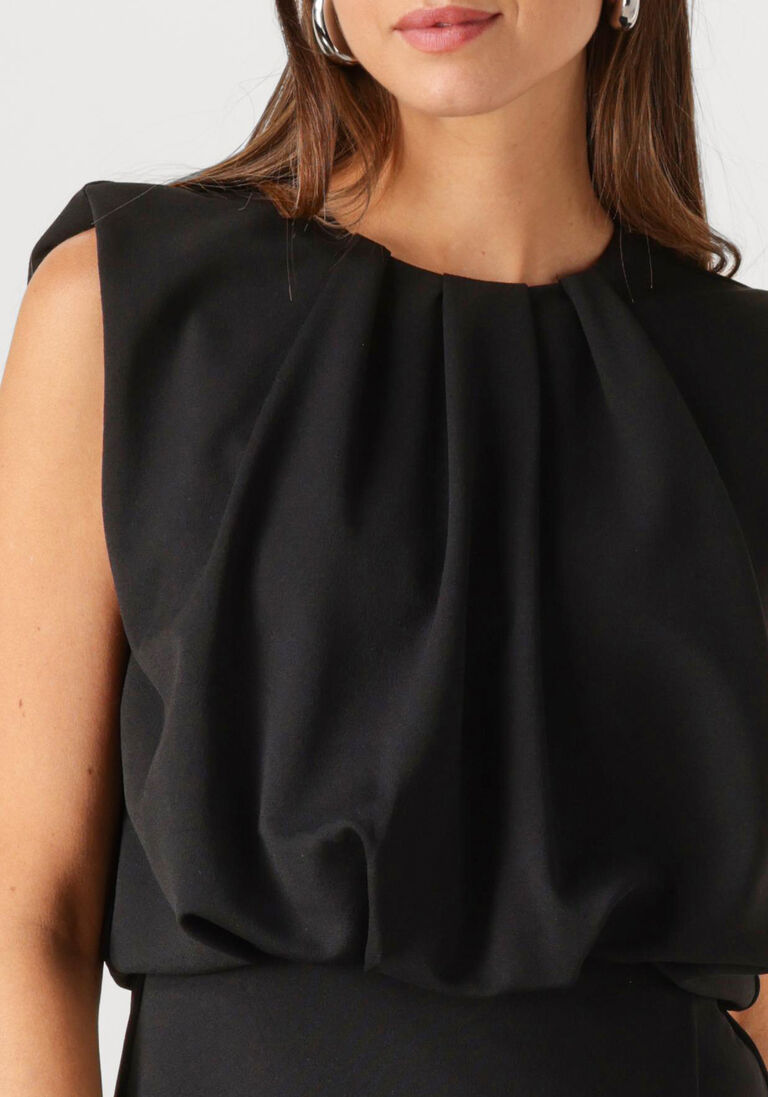 zwarte co'couture mini jurk falconcc pleat mini dress