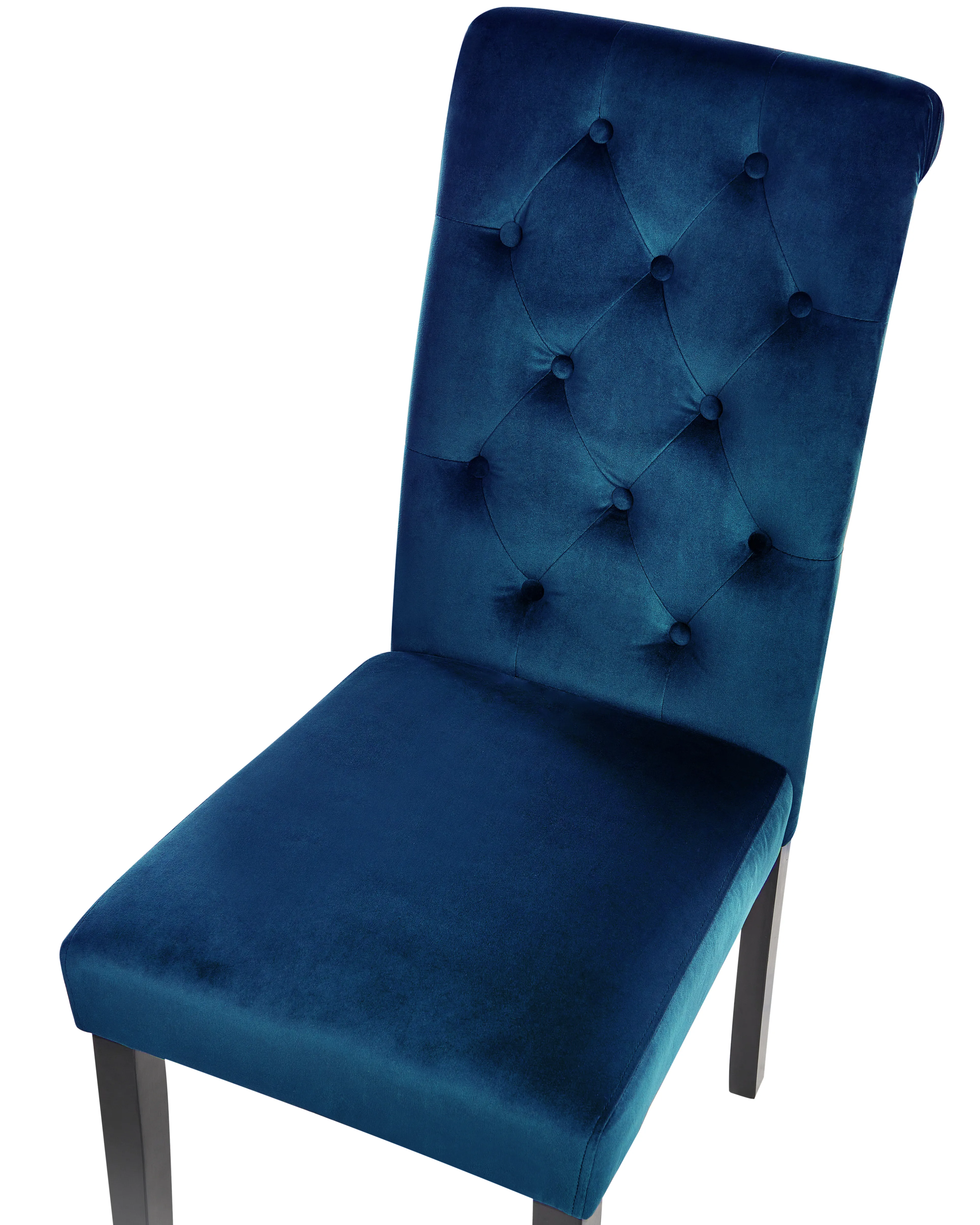 Set van 2 eetkamerstoelen VELVA Fluweel Donkerblauw