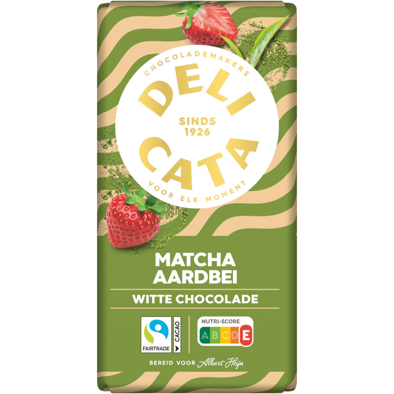 Delicata Reep matcha aardbei witte chocolade