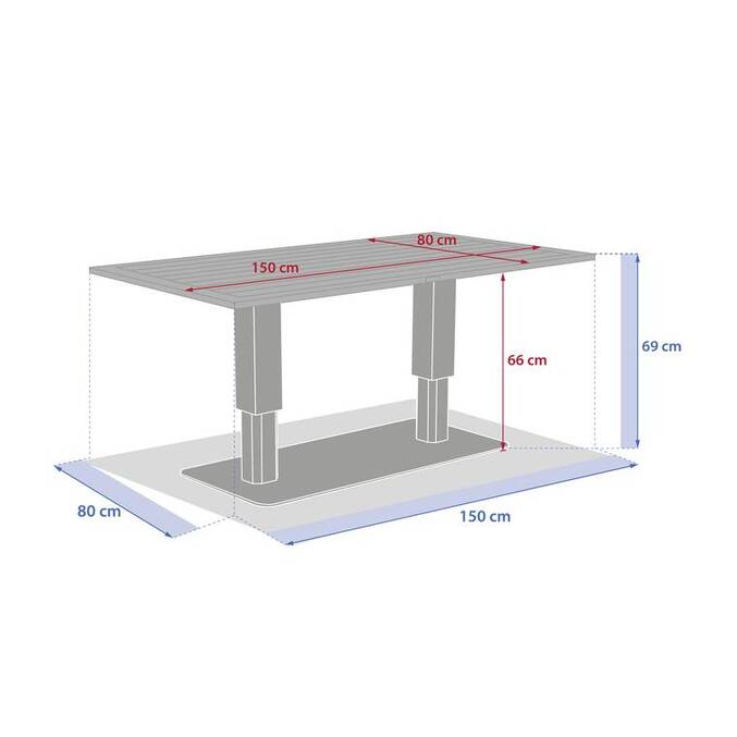 Table de jardin relevable rectangulaire SALIMIA Graphite & Honey