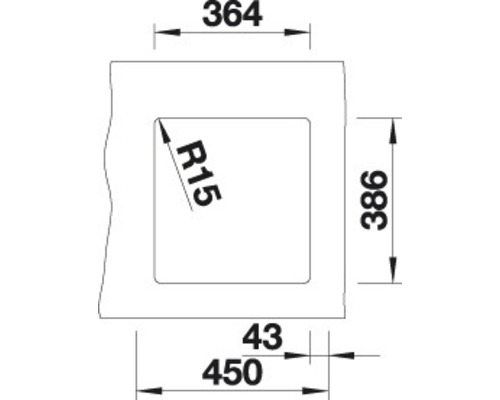Blanco SUBLINE 375-U spoelbak, 414 x 456 mm, zwart, 523732