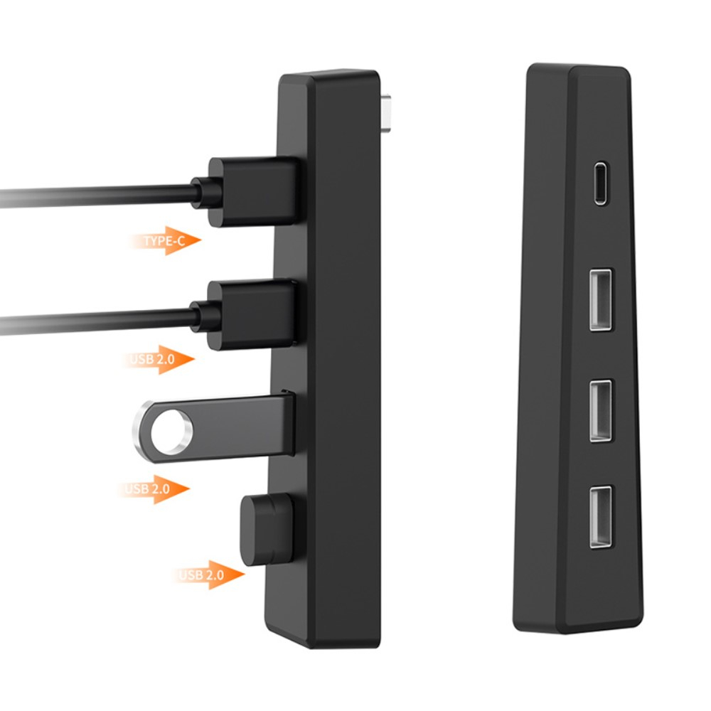 Sony Playstation PS5 Slim USB A / USB C Multiport Adapter Hub mit 3x USB A / USB C Erweiterung - Schwarz
