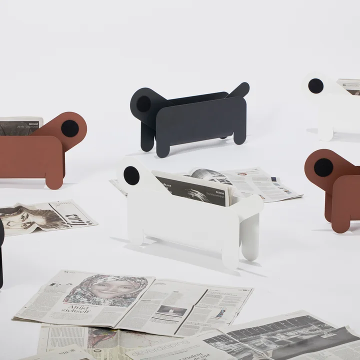 Frederik Roijé - Paper Pet Magazinhalter, weiss