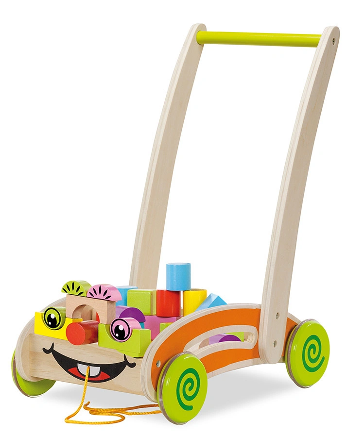 Spiel- und Lauflernwagen SMILEY 36-teilig aus Holz in bunt