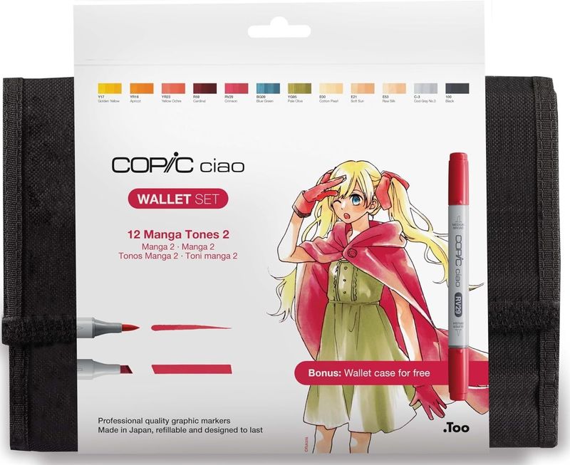 Copic Ciao - Markerset - Manga Tones 2 - 12 Stuks - Alcoholbasis