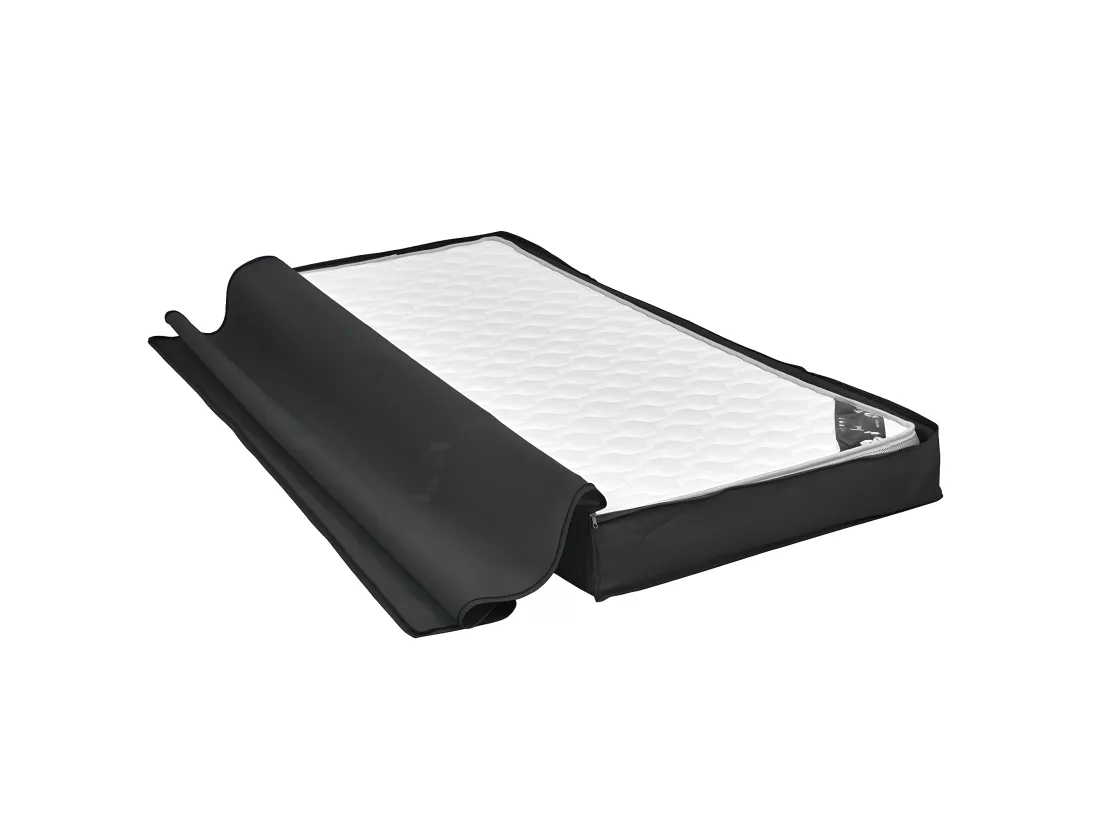 Housse de rangement de matelas 90x190 cm tissu noir SOMNUM