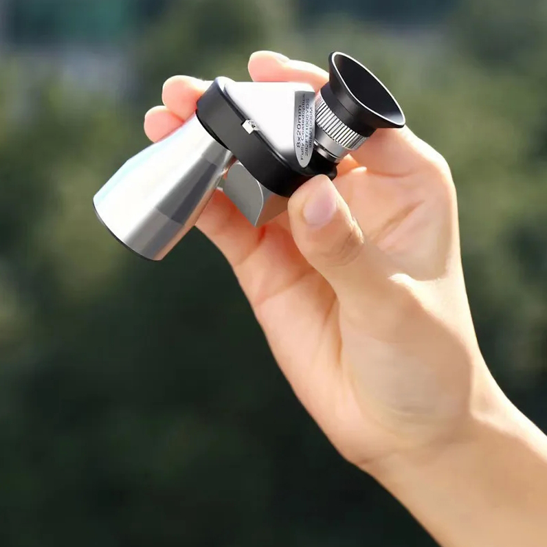 Mini Monokular Teleskop 8x Vergrösserung Tragbares Taschen Fernglas - Schwarz / Silber