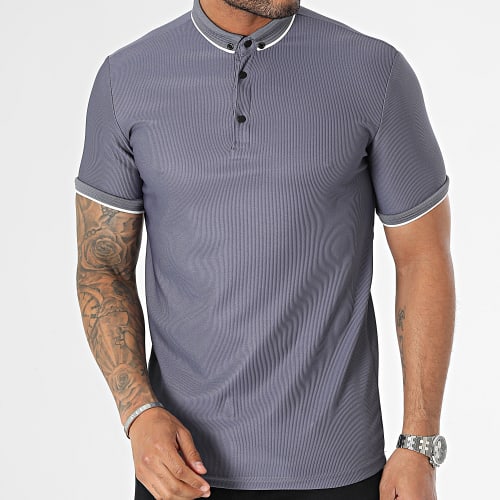 Polo Manches Courtes Gris Anthracite