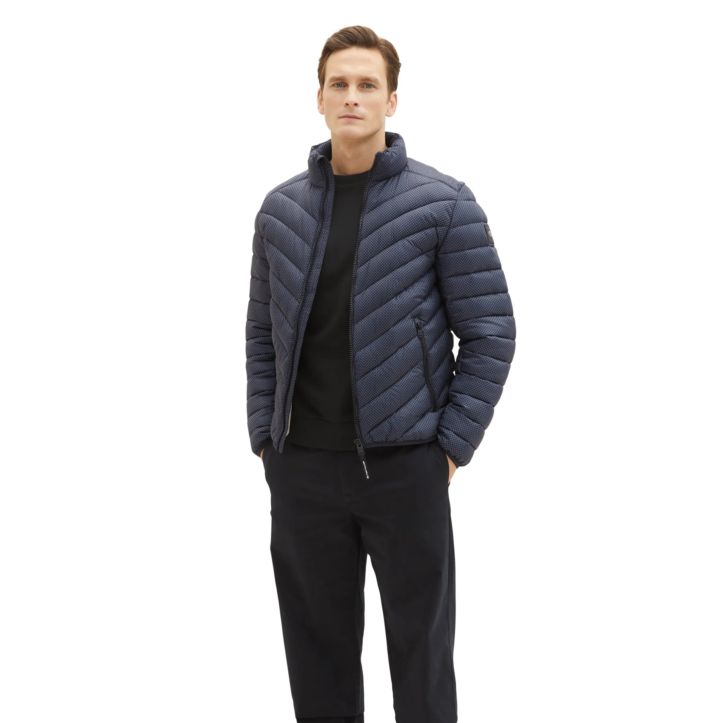 Herren Leichtsteppjacke mit Minimalprint