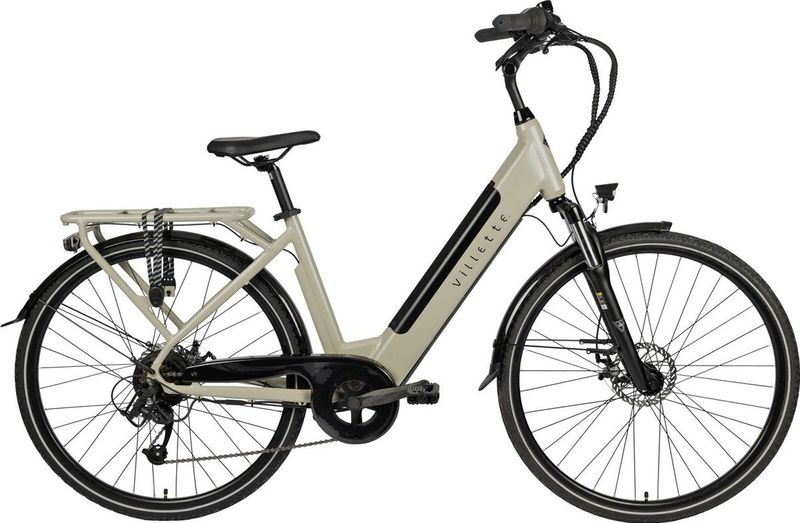 Villette - L' Amant - Elektrische Damesfiets - Greige - 13Ah - 28 inch - 7 Versnellingen