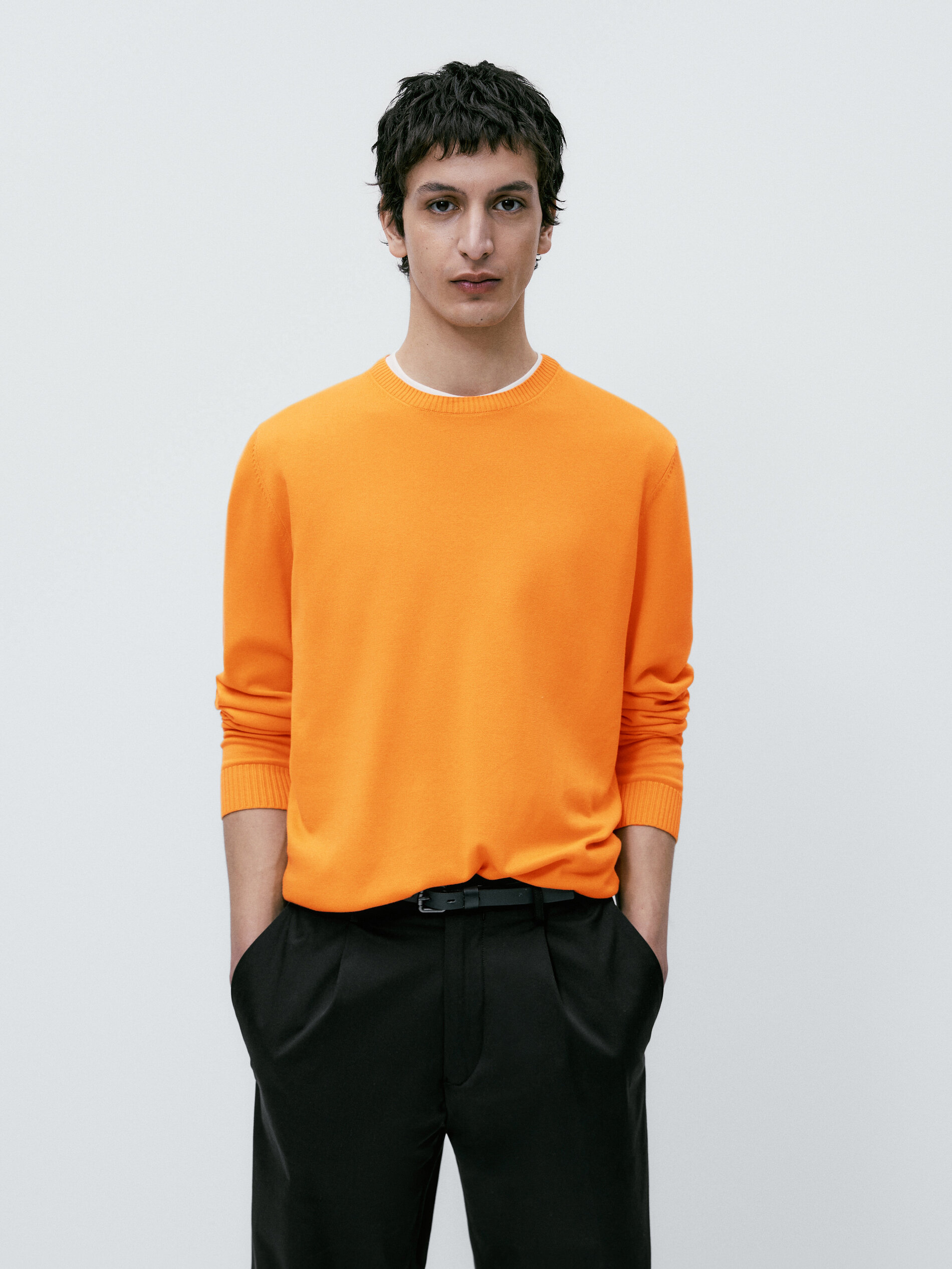 Camisa jersey arredondada 100% algodón - NARANJA TONE