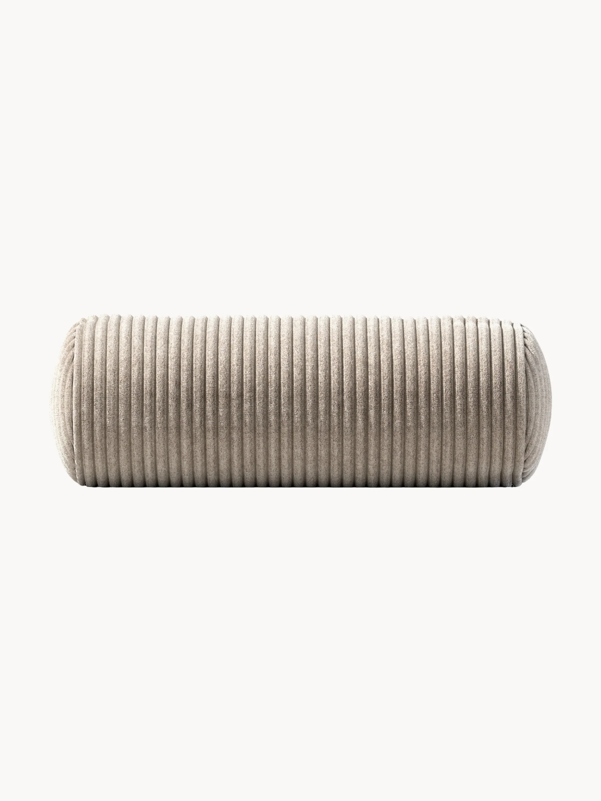 Ribfluwelen bankkussen Vetsak, Ø 16 x L 40 cm