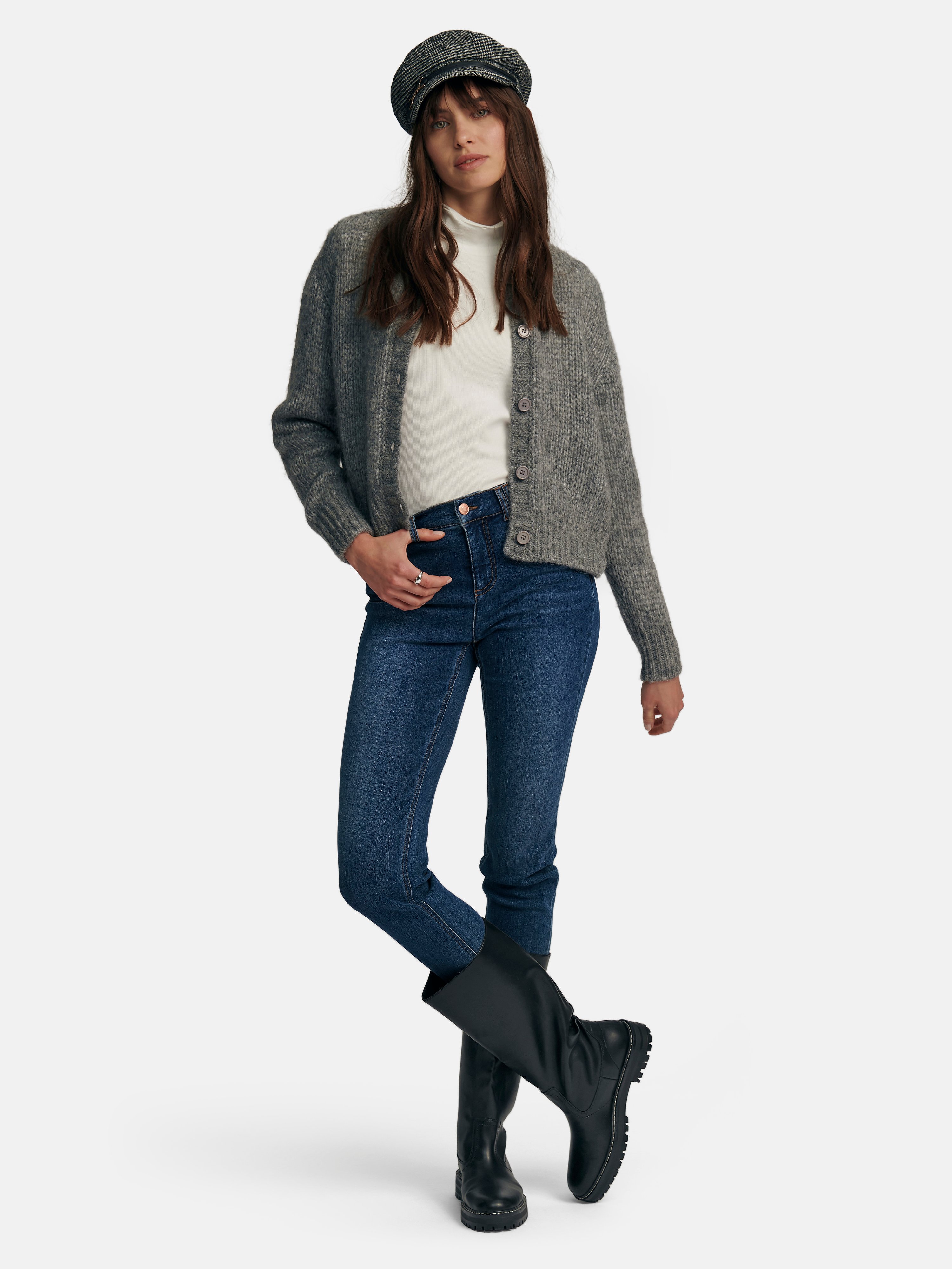 Strickjacke mit überschnittener Schulter