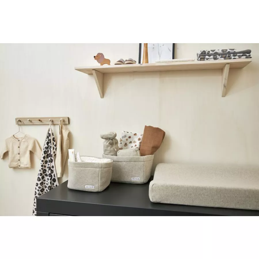 MEYCO Wickeltischkörbchen klein Knit Basic Sand Melange