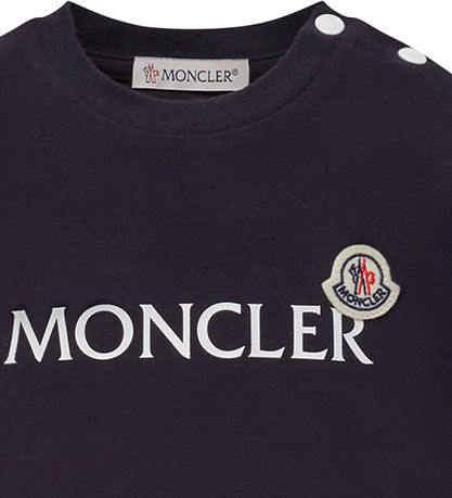 Moncler T-shirt - Medium Blue m. Hvid