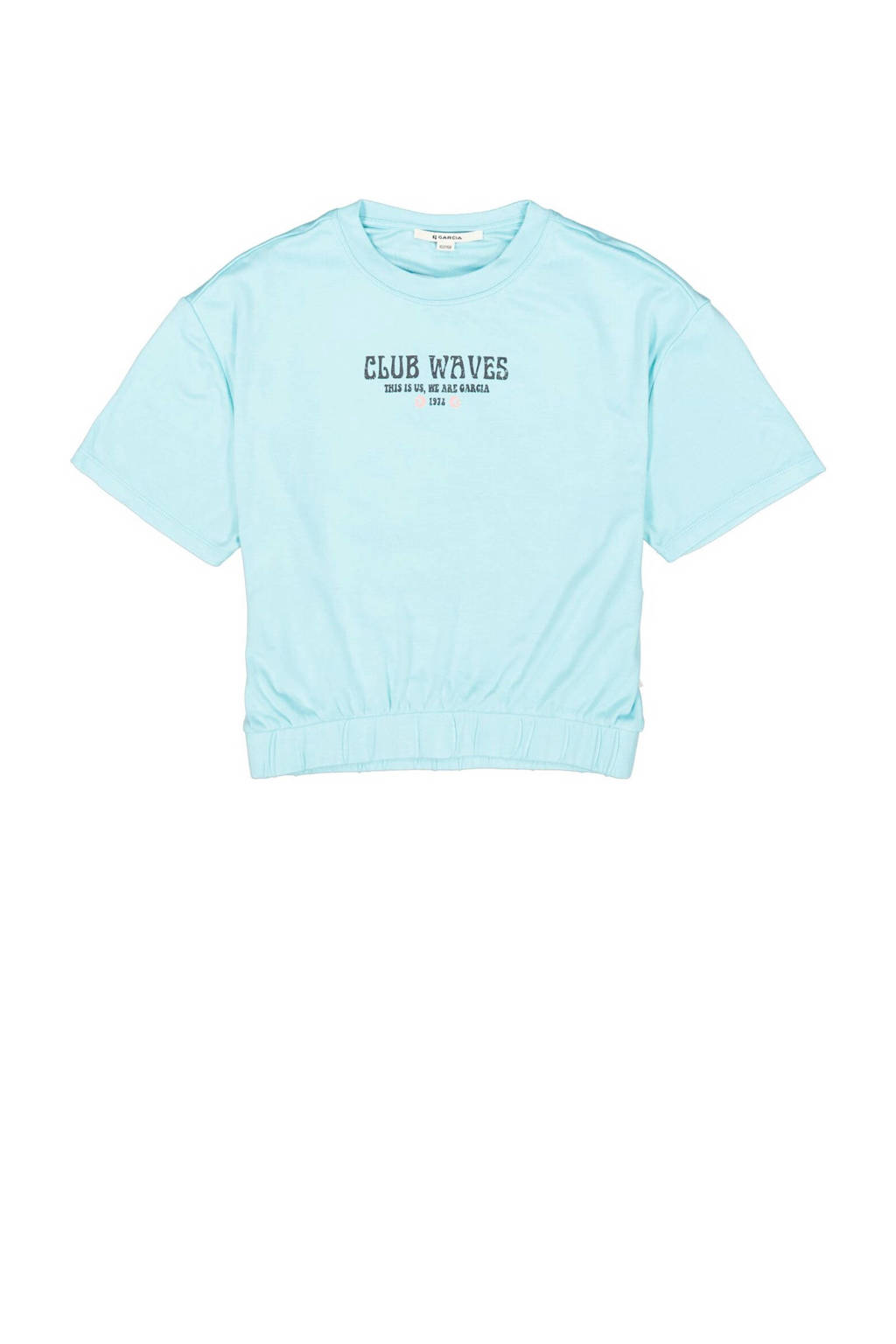 Garcia T-shirt met tekst blauw