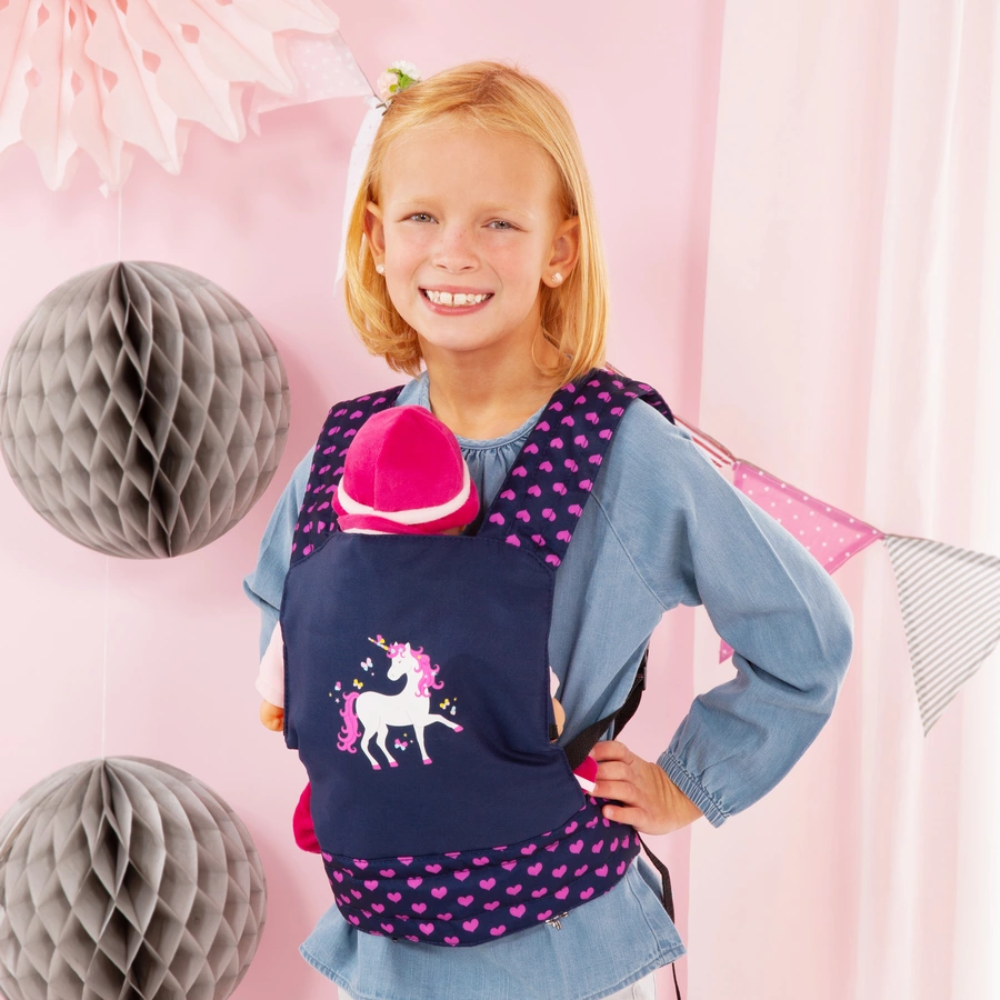 bayer Design Puppen-Tragegurtblau, mit Einhorn