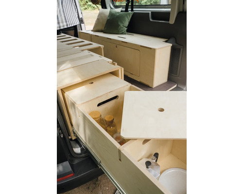 Buildify Campingbox Grace bedsysteem, links in de lengterichting, voor VW T5/T6, 1800x1165x406 (LxBxH) (zonder montage- en bevestigingsmateriaal)