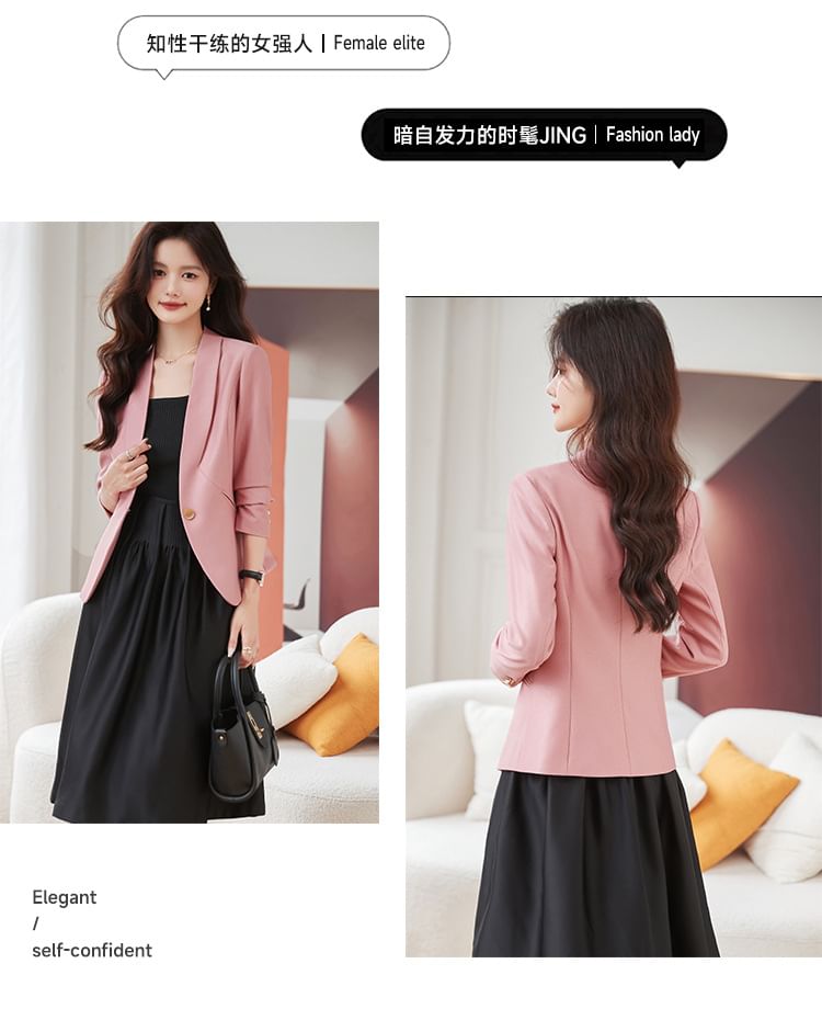 palajana - V-hals blazer met één knoop