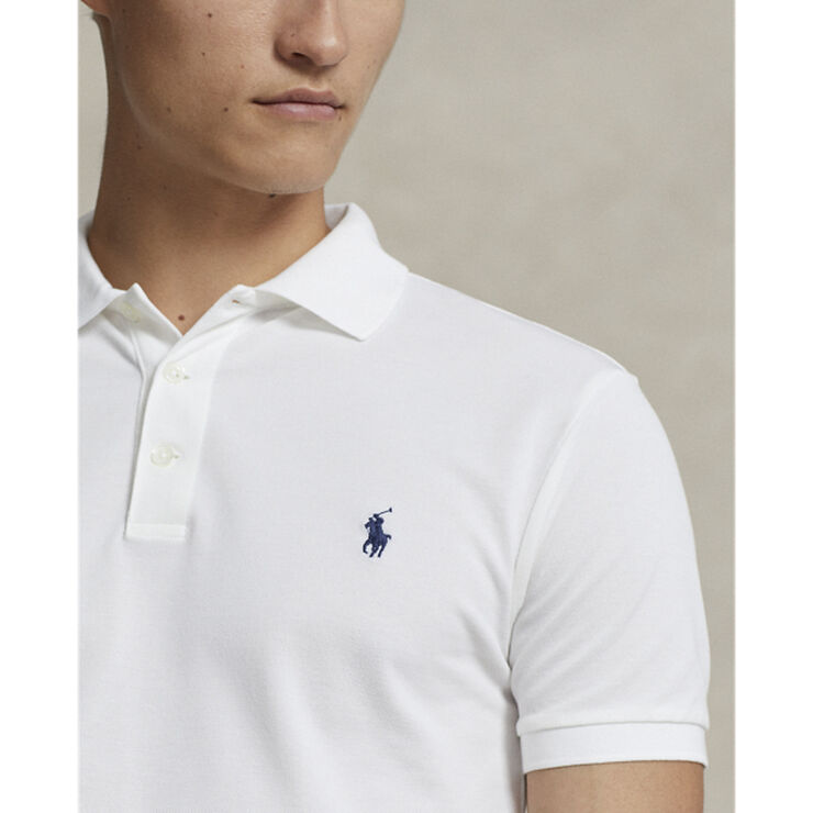 Polo Ralph Lauren Slim Fit Stretch Mesh Polo Hvid