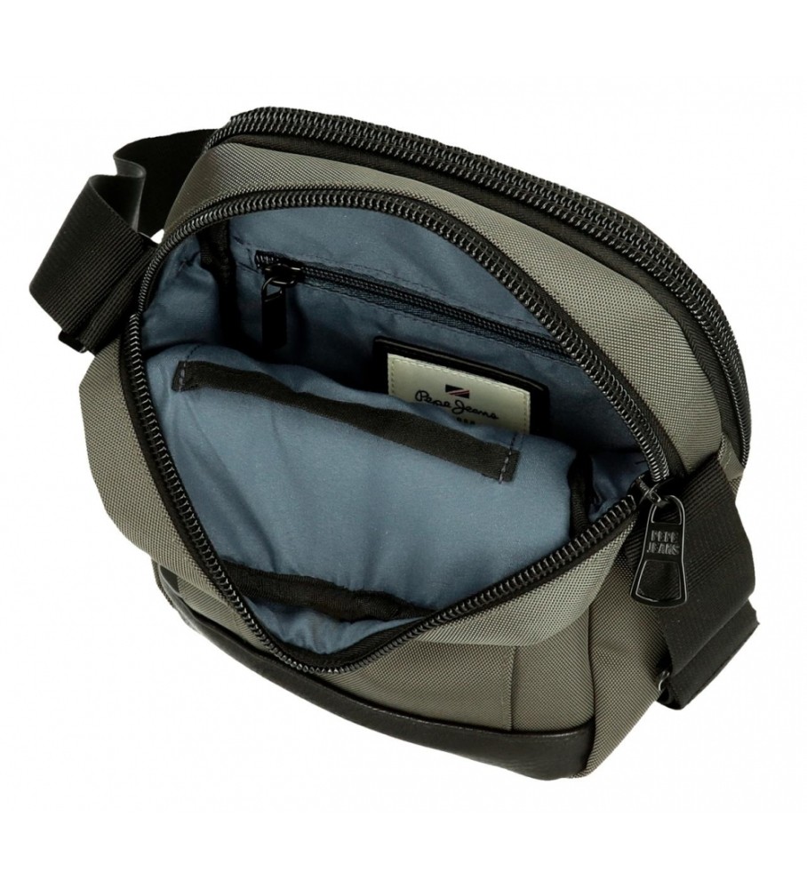 Bolsa de ombro Pepe Jeans Leighton com dois compartimentos, verde.