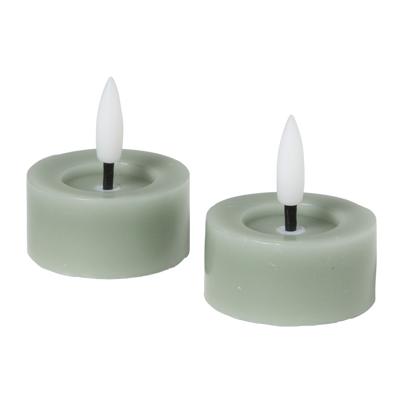 LED waxinelichten - groen - set van 2