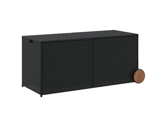 VIDAXL - Coffre Boîte de rangement de jardin et roues noir 283l résine tress...