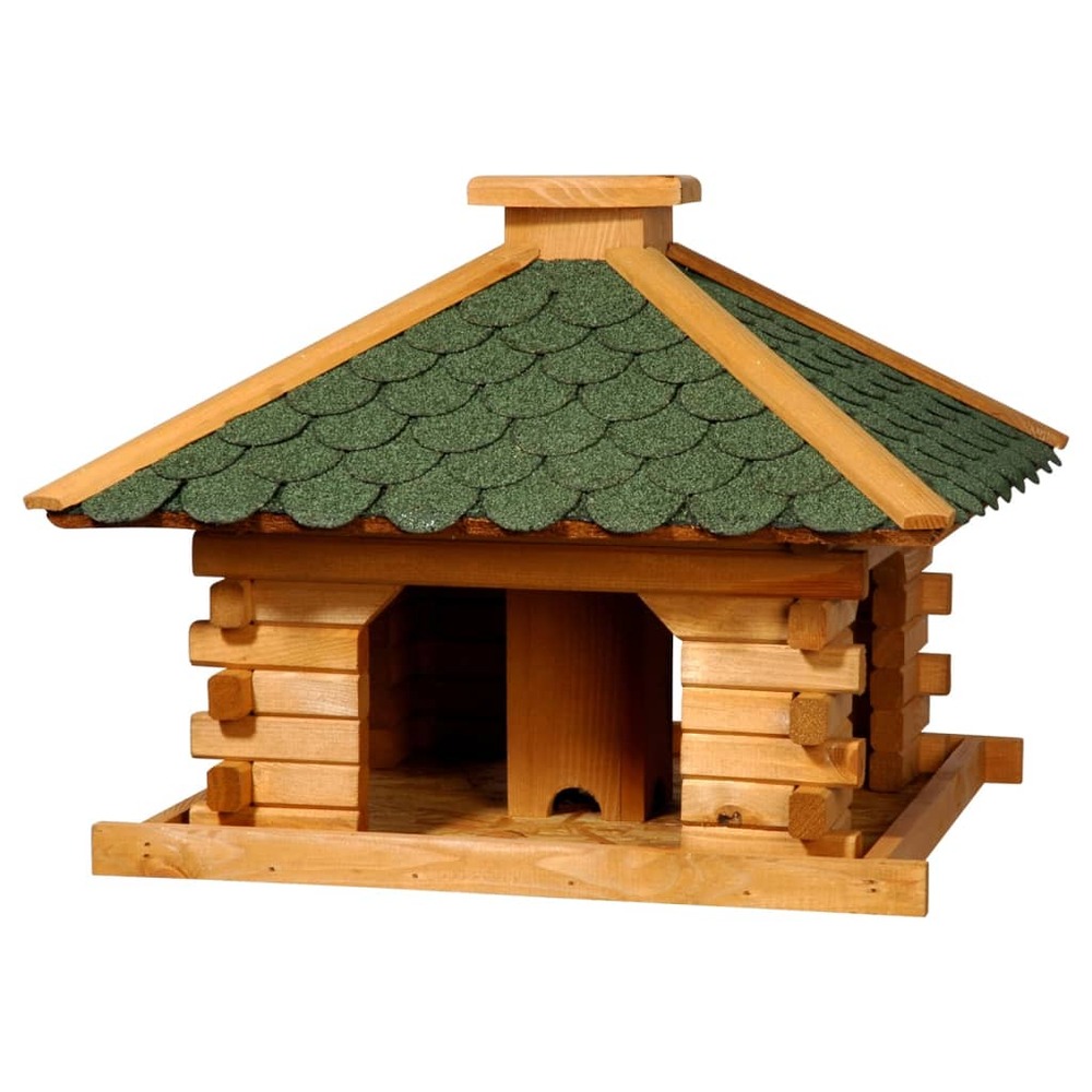 Maison à oiseaux carrée naturel et vert